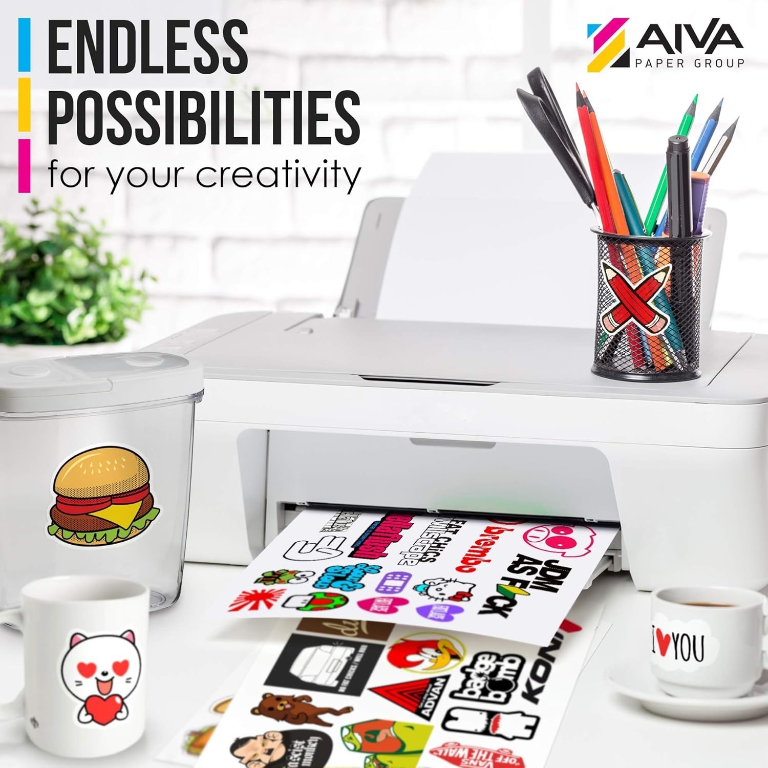 Printable Vinyl Sticker Paper – Waterproof Decal Paper for Inkjet Printer – 5…