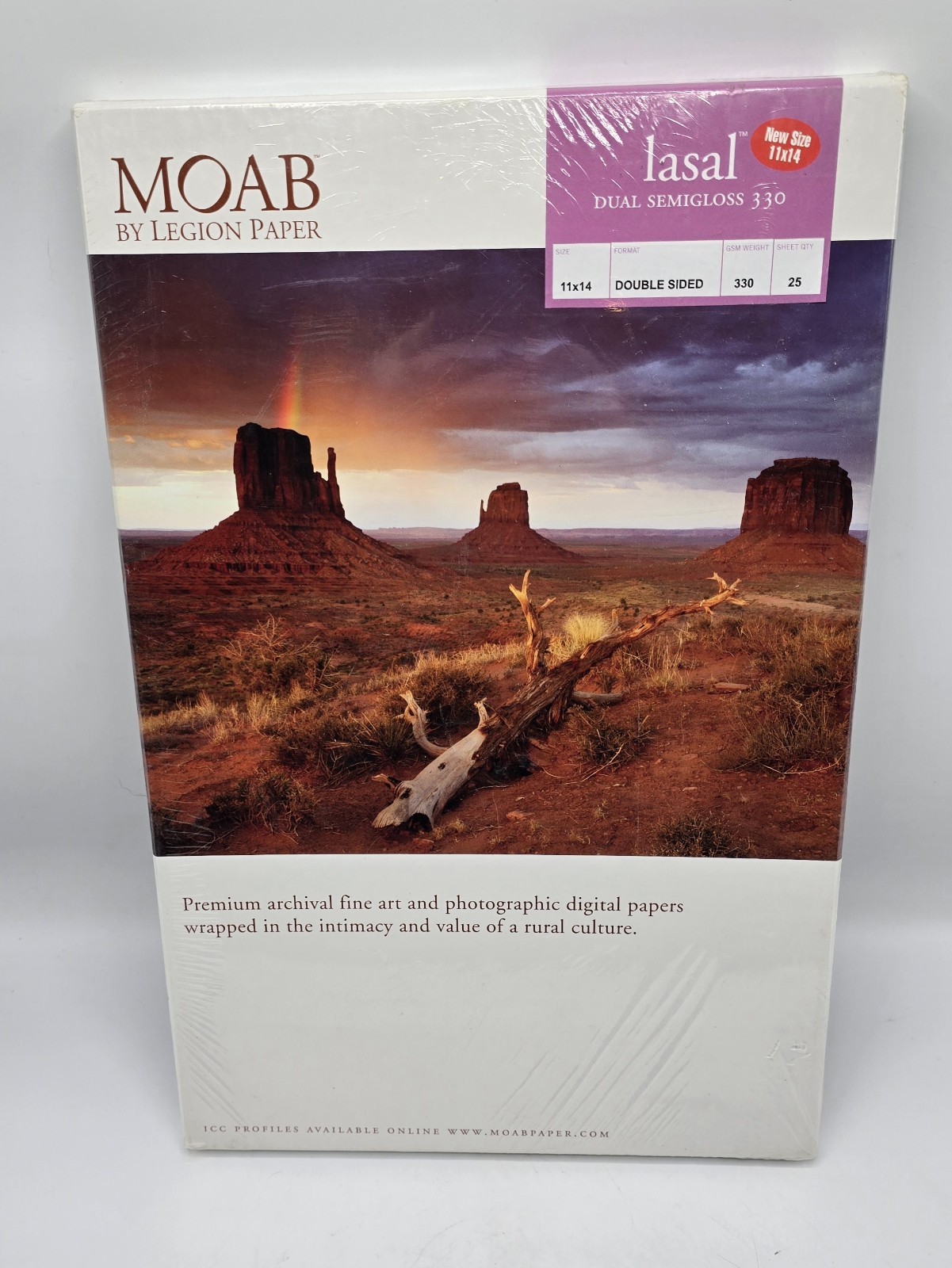 MOAB by Legion Paper Lasal Photo Dual Semigloss 330 11×14-25 Sheets-NEW SEALED