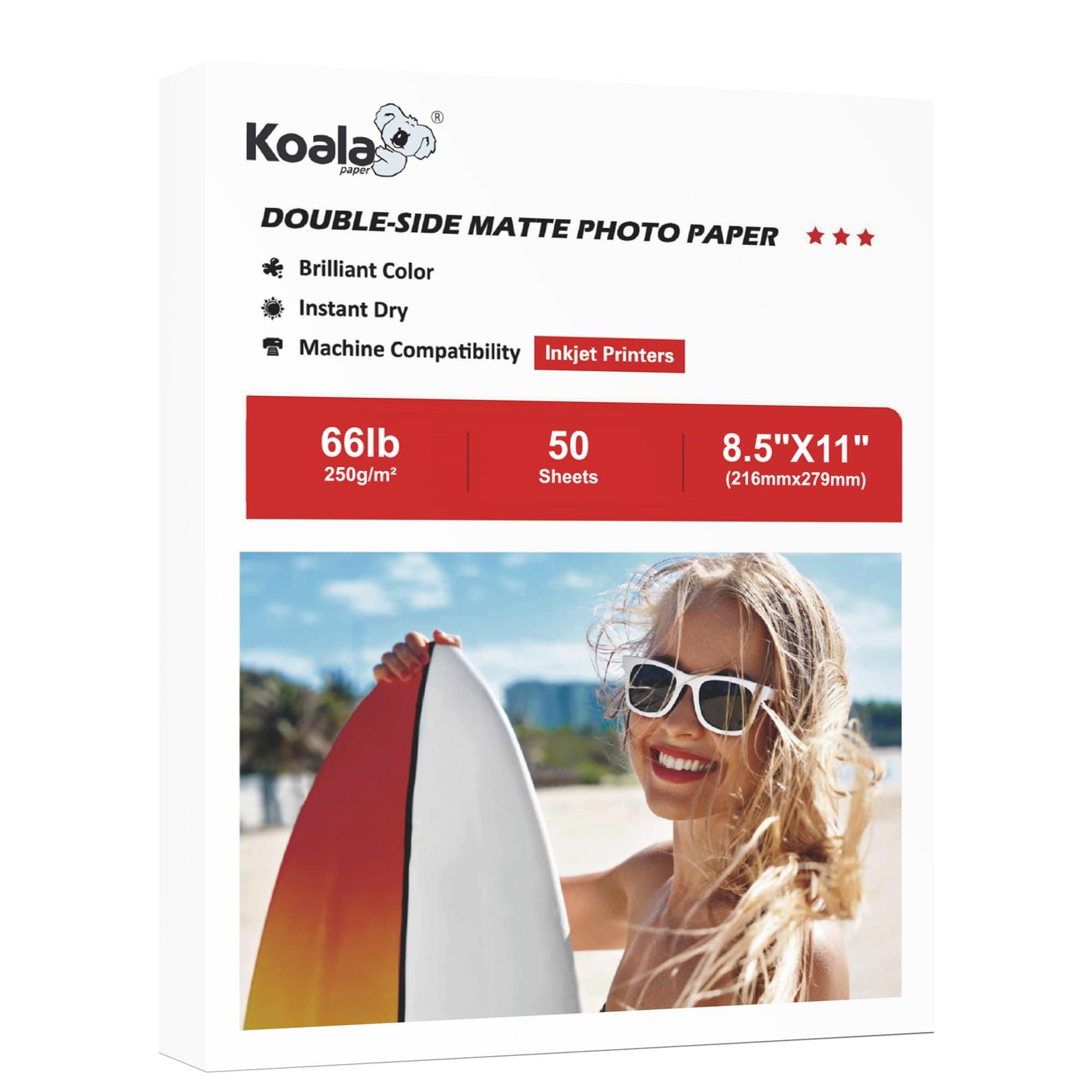 Koala Double Sided Matte Thick Photo Paper 8.5×11 Inches Heavyweight 50 Sheet…