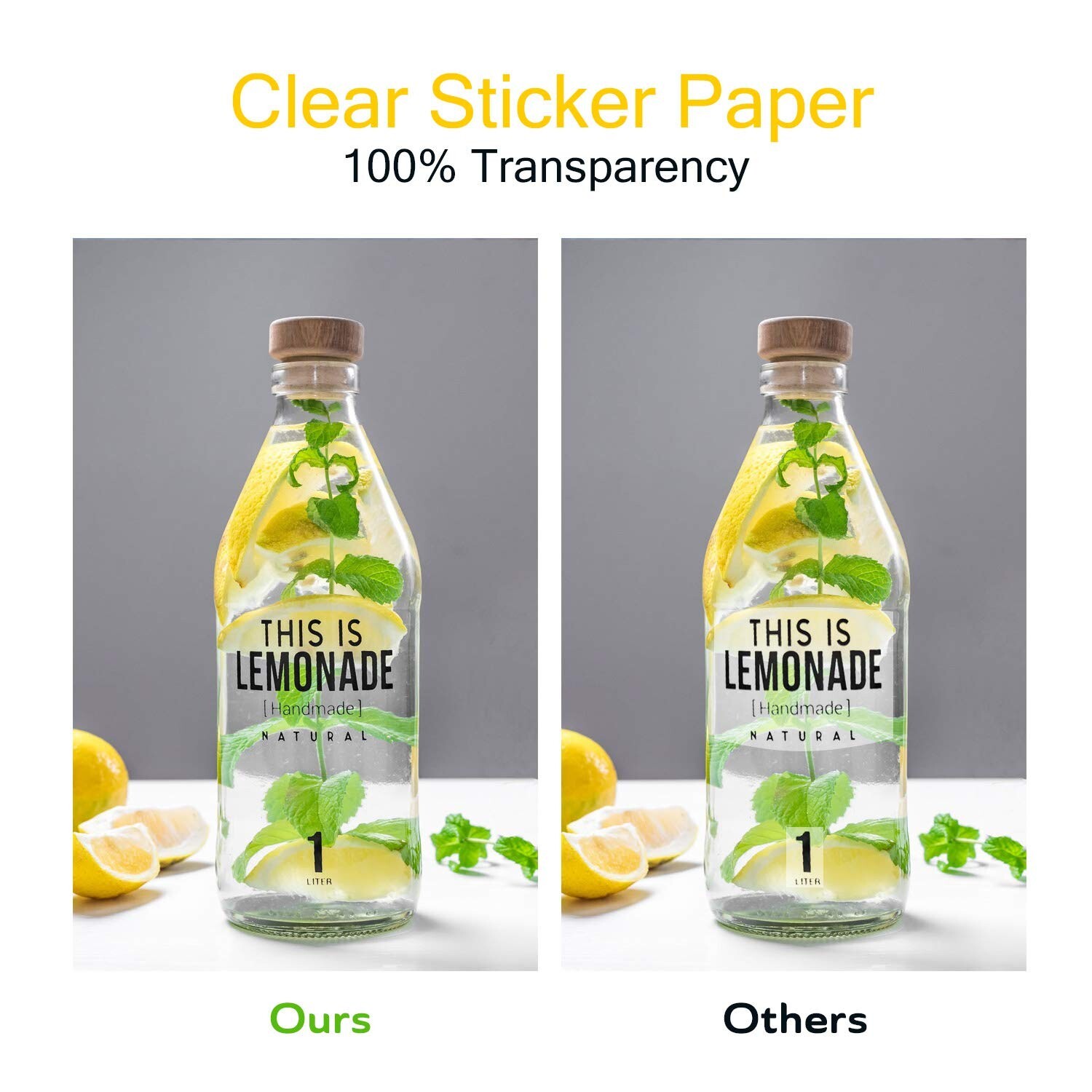 Koala Printable Clear Sticker Paper – ONLY for LASER Printer – 8.5×11 Inch 20…