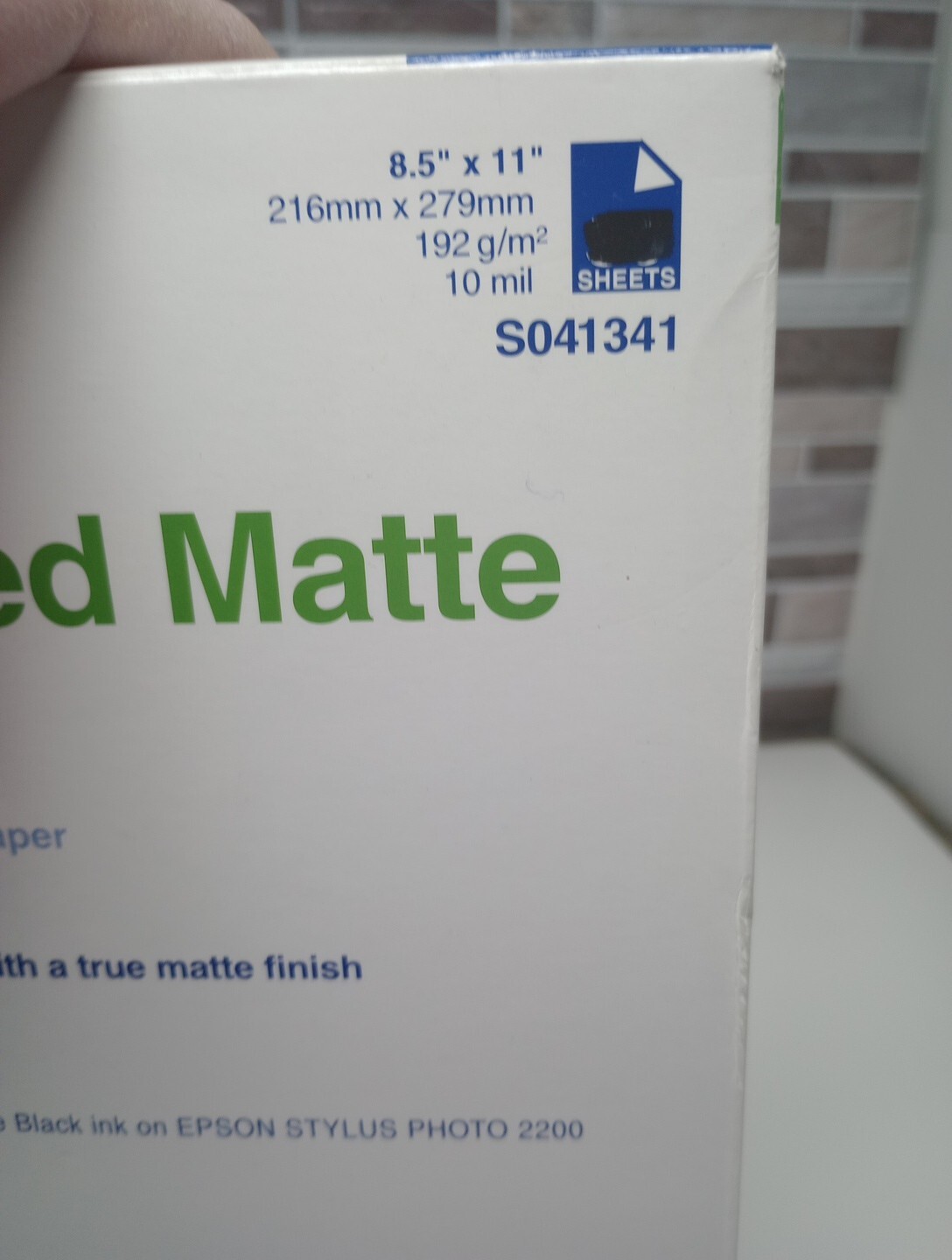 Epson Enhanced Matte Paper 8.5″ x 11″ White 48 SHEETS ONLY S041341