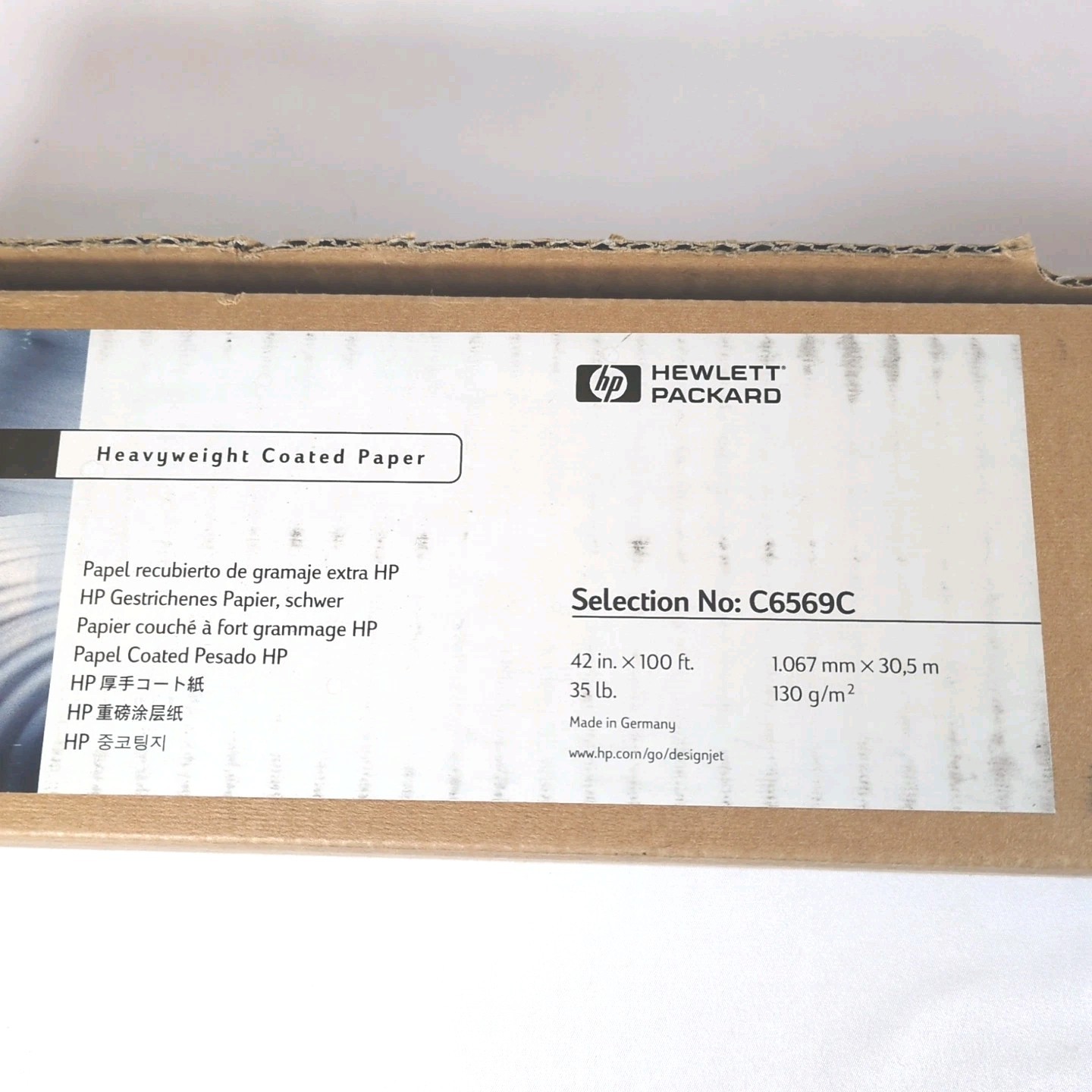 HP Designjet Heavyweight Coated Paper 42″x100ft Roll White 35lb C6569C