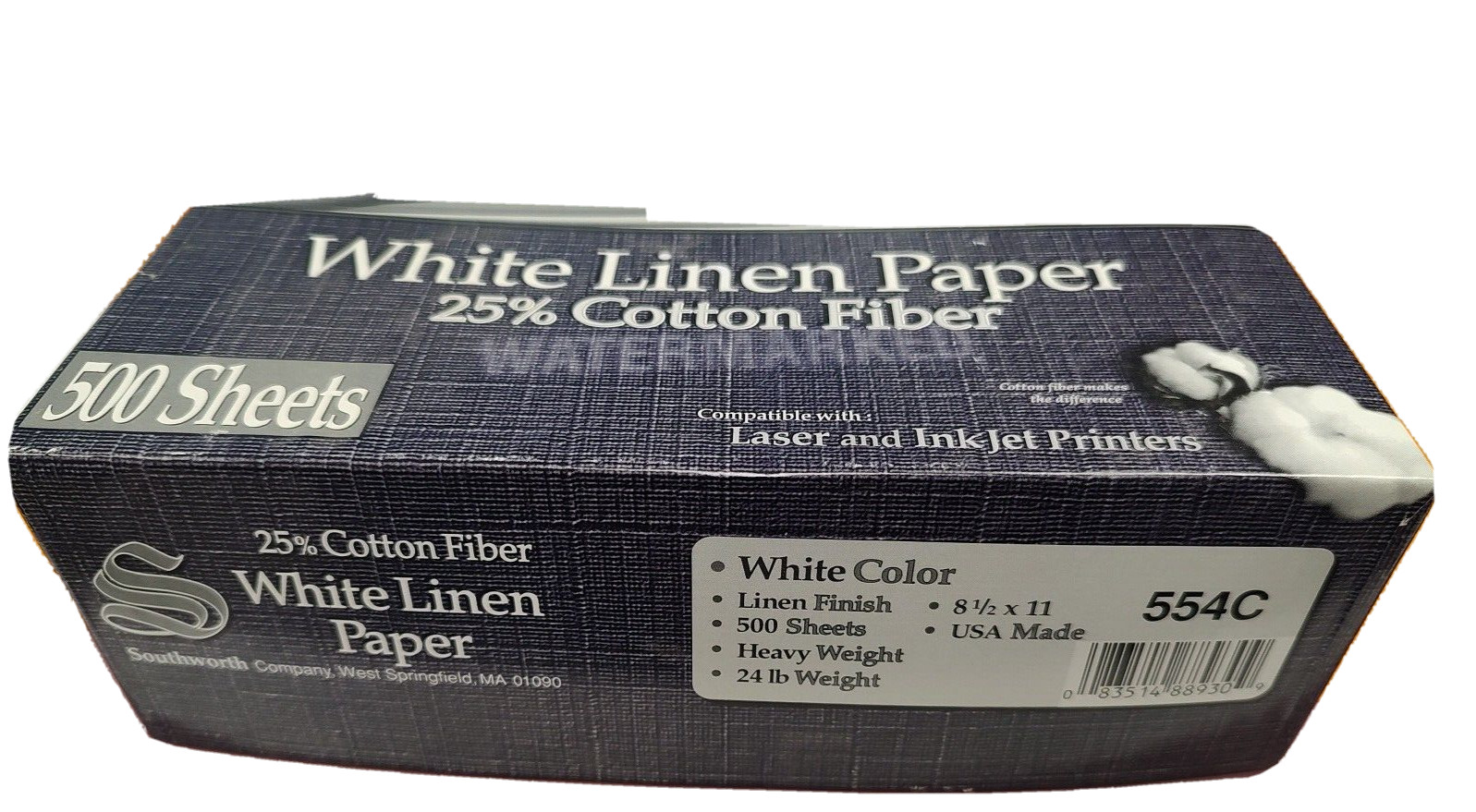 Southworth 25% Cotton Linen Business Paper White 24 lbs. 8-1/2 x 11 Partial Box