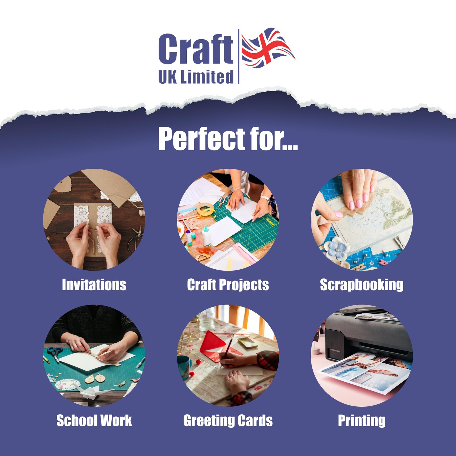 Craft UK W125, White Paper, A4, 120gsm, 100 Sheets.