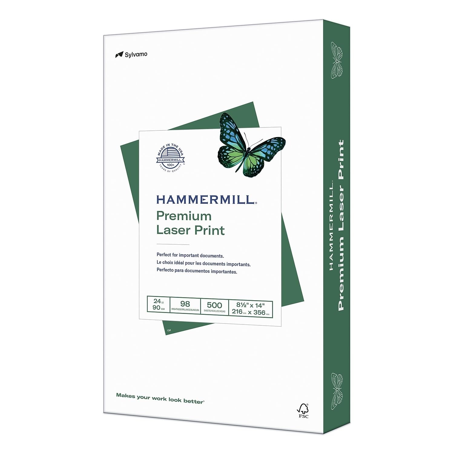 Hammermill Printer Paper, Premium Laser Print 24 1 Ream | 500 Sheets, White