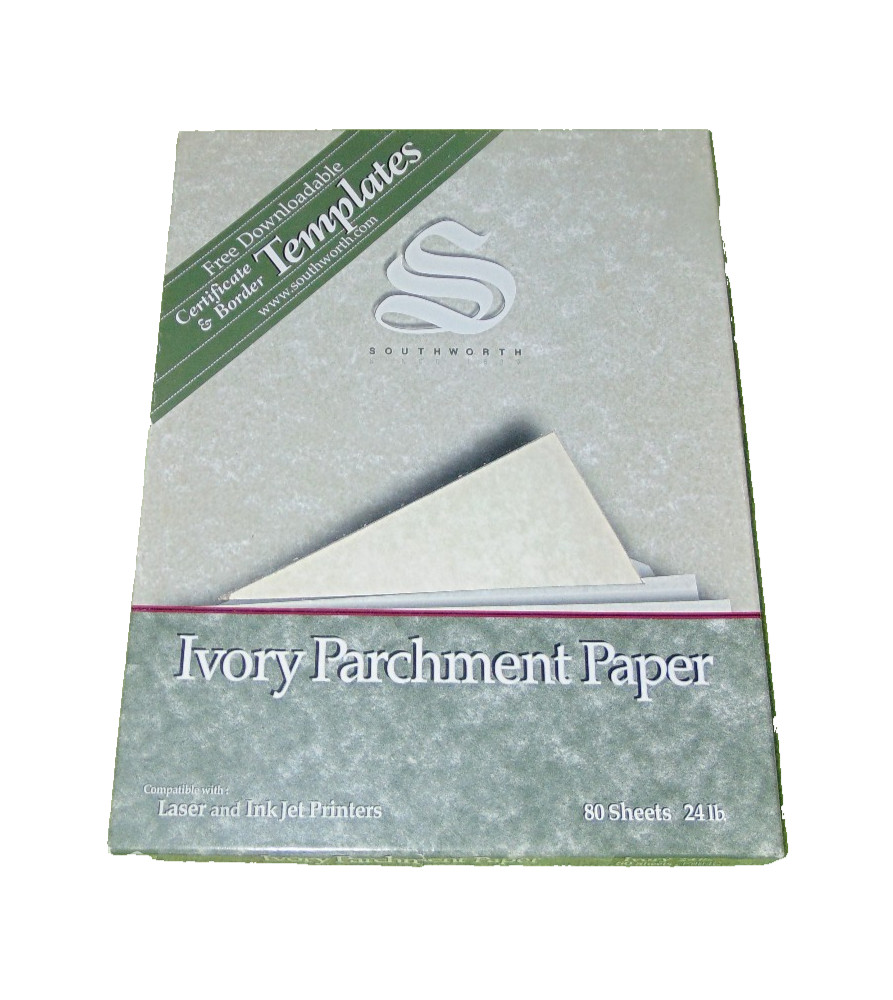 Southworth Ivory Parchment Paper 80 Sheets 24 lb Letter Size Open Box