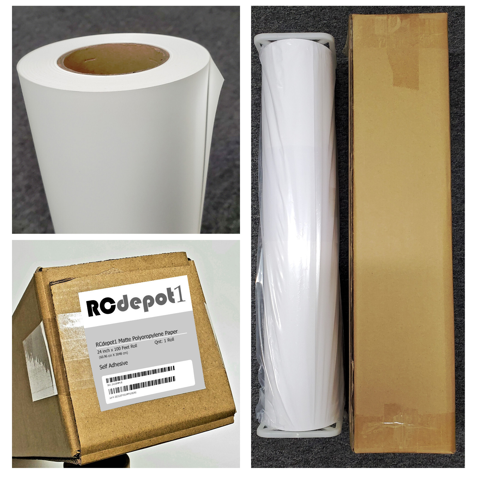 24″ x 100′ Polypropylene Banner roll poly Vinyl poster sign self adhesive film z
