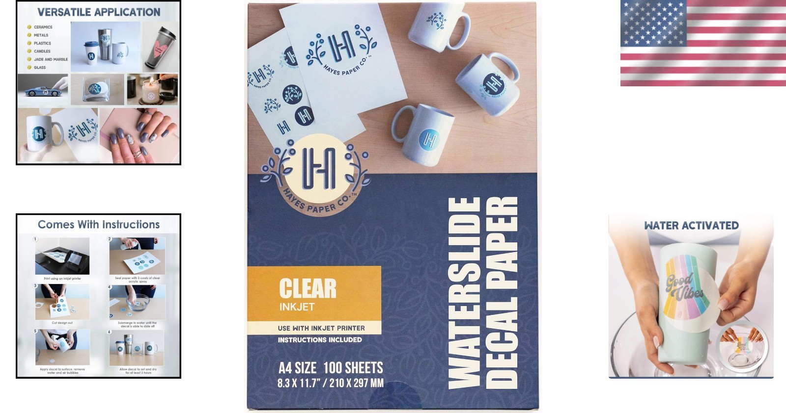 Clear Water-Slide Transfer Paper – Inkjet 100 Sheets