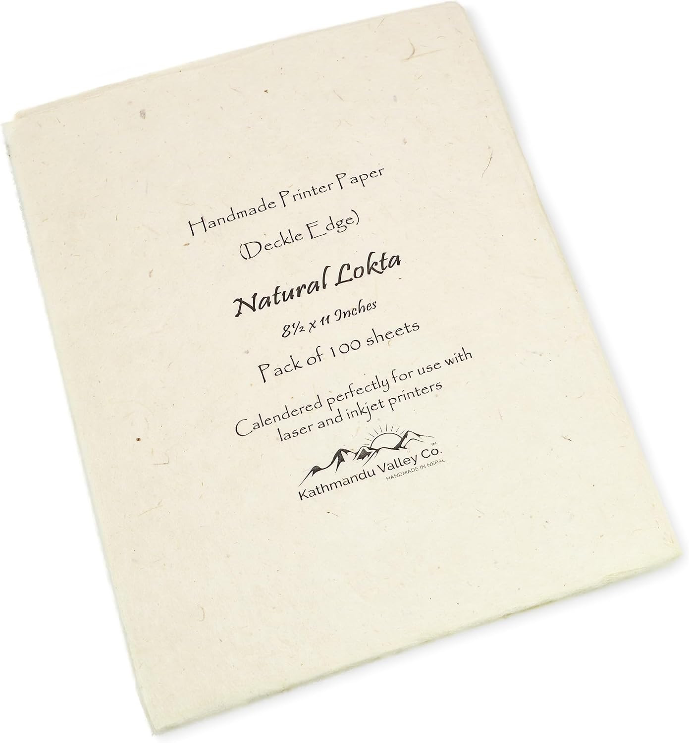 Handmade Lokta Laser and Inkjet Printer Paper with Deckle Edge 8.5X11 Inch Vinta