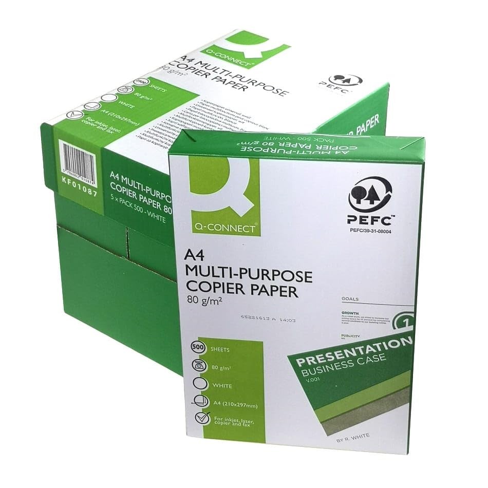 KF01087 Copy Paper Printer Paper / A4, 80gsm / 5 x 500 Sheets / Quality Cla…