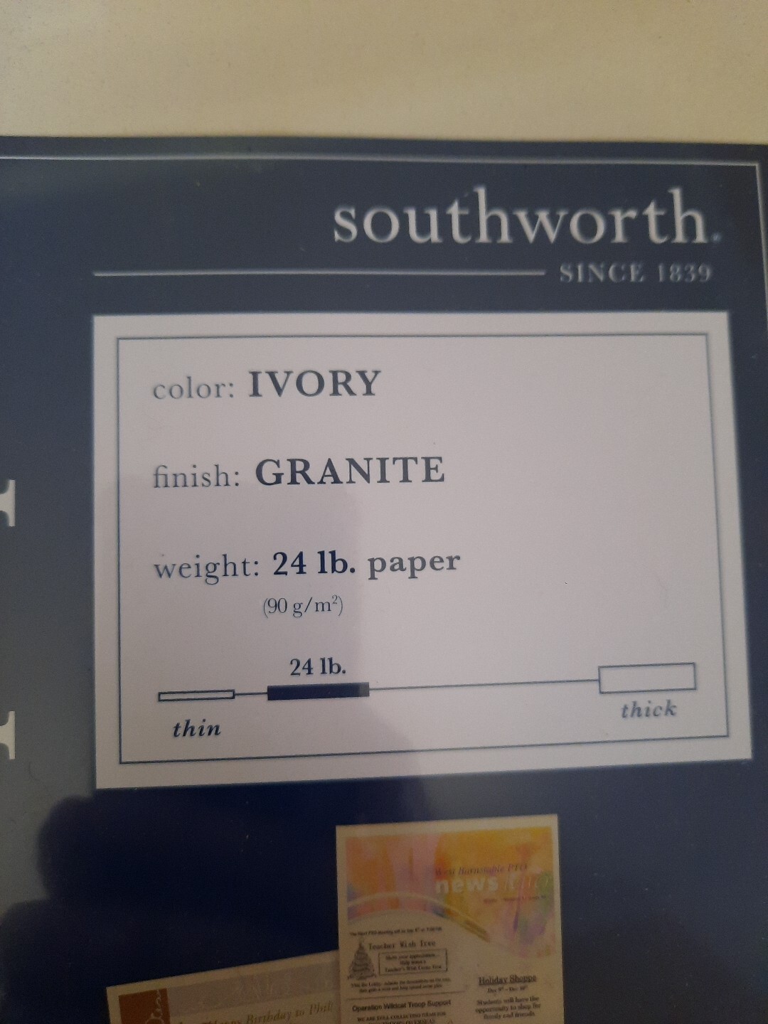 Southworth Fine Specialty Paper, Ivory, Granite, 24lb, 80ct sheets