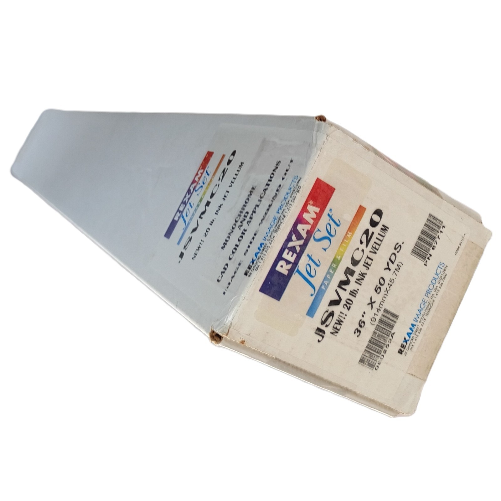 Rexam 36″ x 150′ Jet Set JSVMC20 Wide Format 20 Inkjet Vellum Paper Roll White
