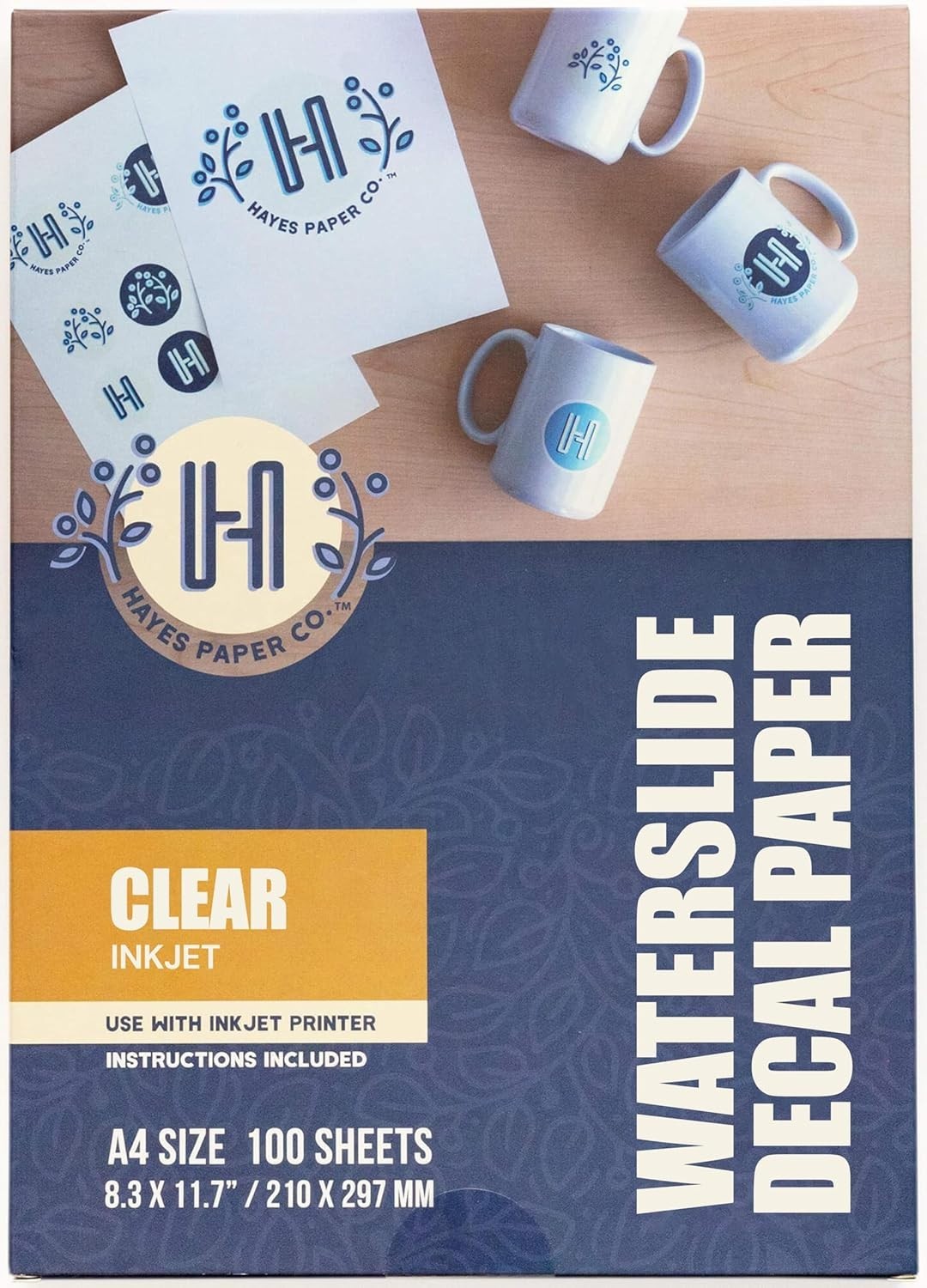 Clear Water-Slide Transfer Paper – Inkjet 100 Sheets