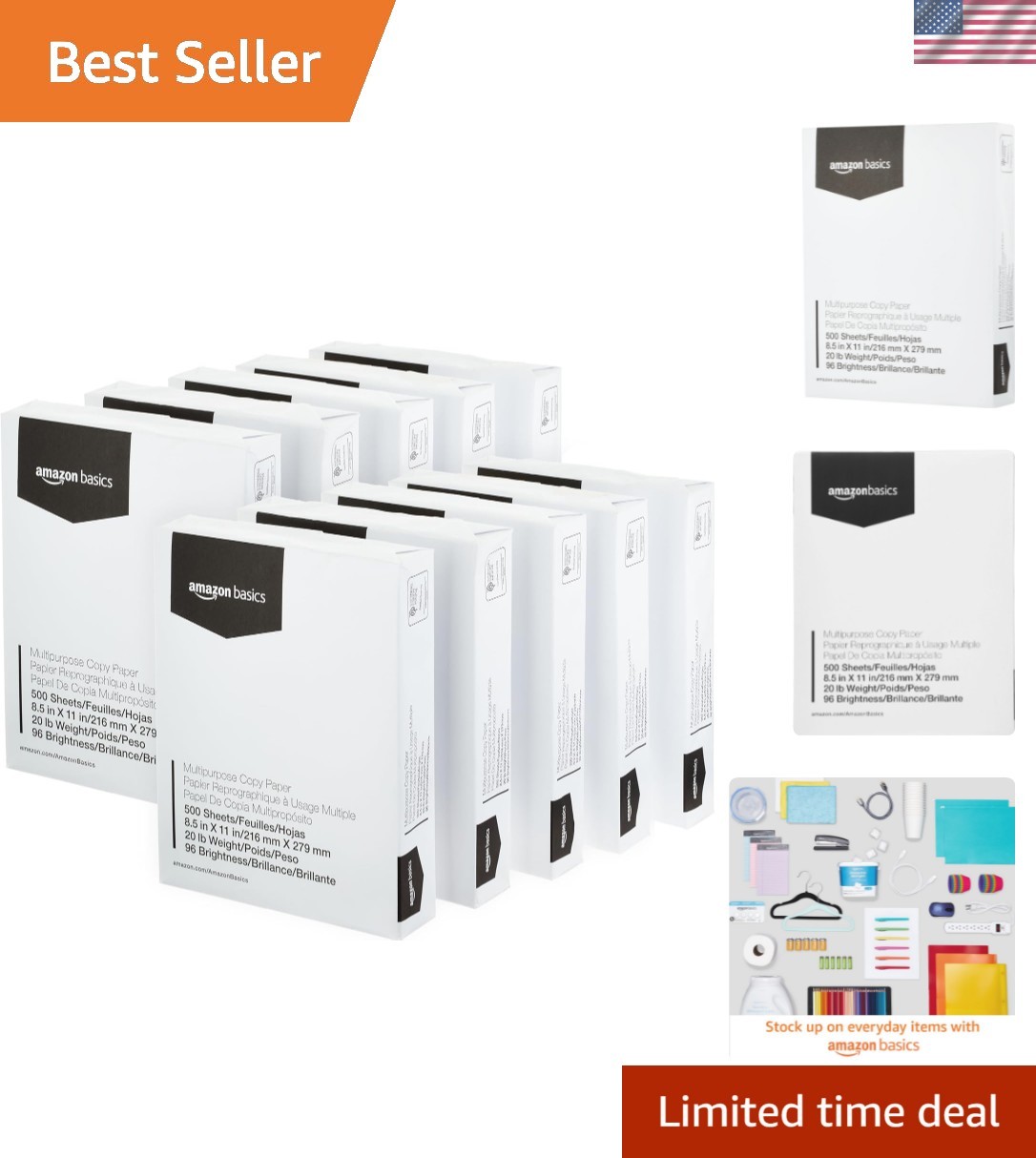High-Quality Printer Paper 8.5 x 11, Smooth Finish, 5000 Sheets, 96 Bright