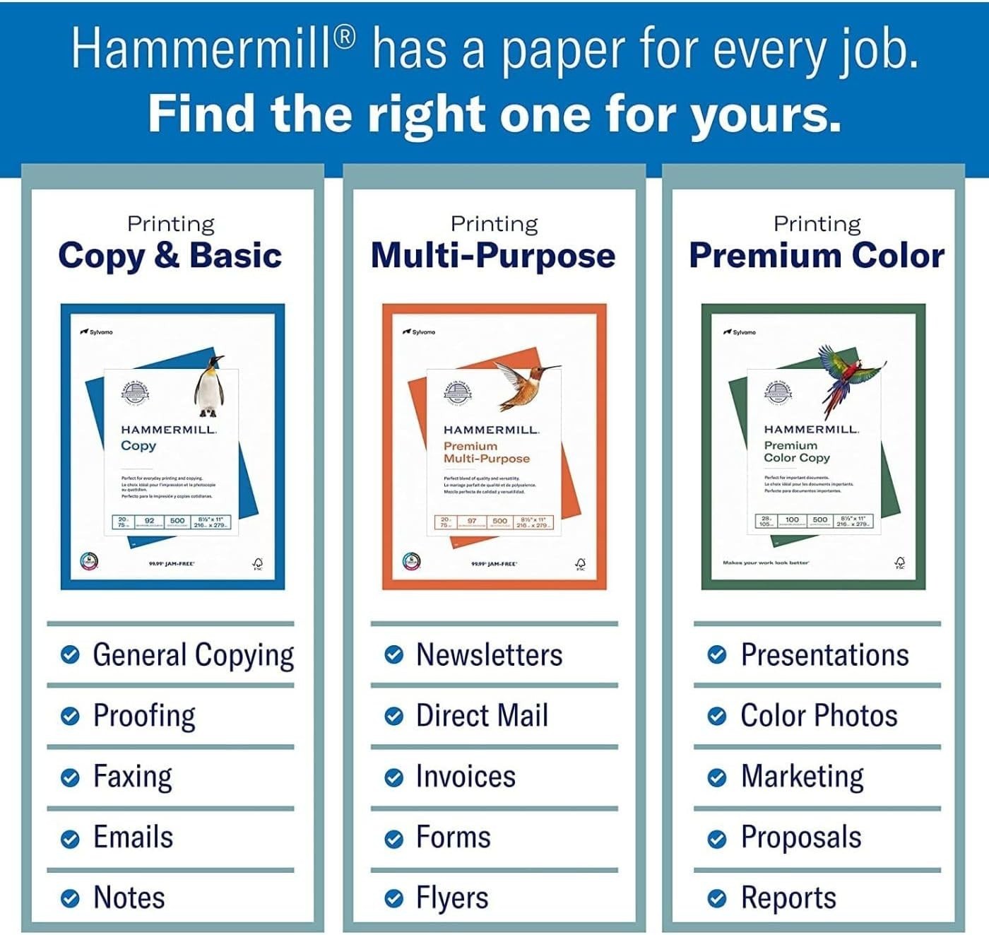 Jam-Free Color Copy Paper – 100 Brightness – 28 lb – 1 Ream