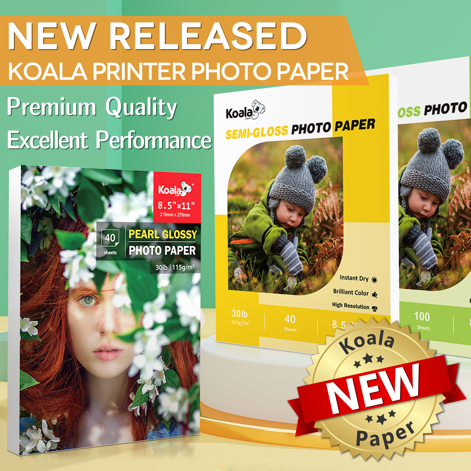 Koala Pearl Paper 8.5×11 for Inkjet + Laser Printer 30lb Thin Paper