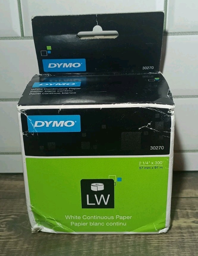 Dymo 30270 White Continuous Printer Paper Roll