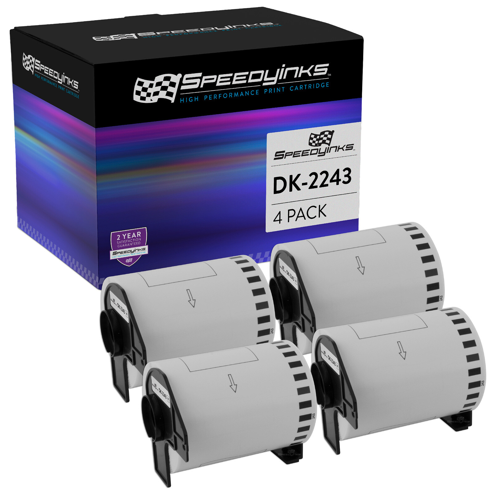 4PK Compatible Brother DK-2243 White Paper Tape – 4 in x 100 ft