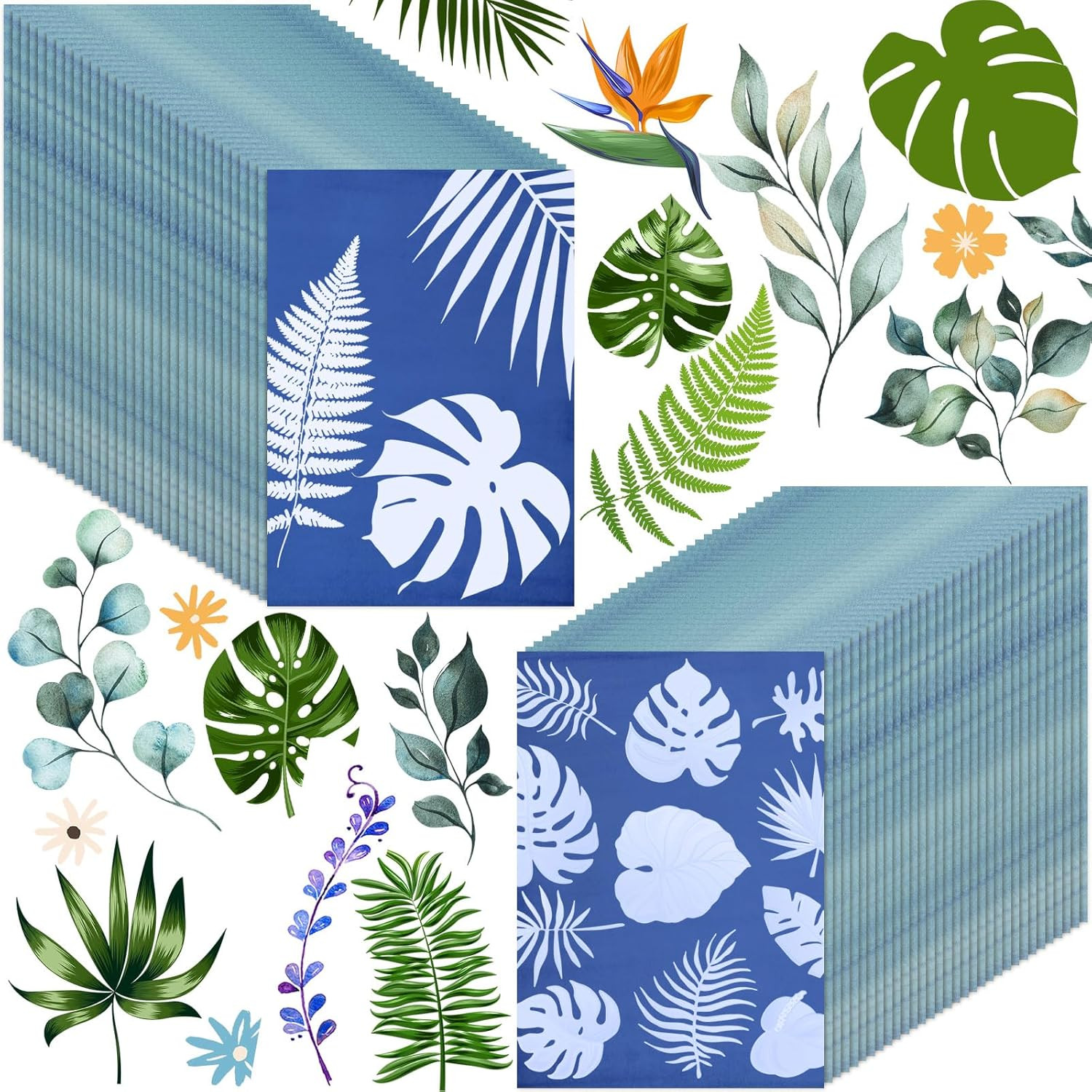 120 Sheets Sun Print Paper Kit Cyanotype Paper Solar Drawing Tool High Sensitive