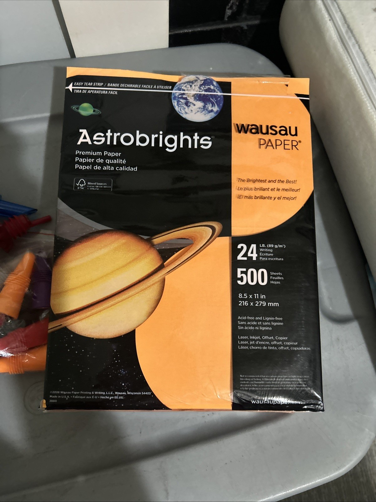 Wausau Papers Astrobright Paper Cosmic Orange 759598216583