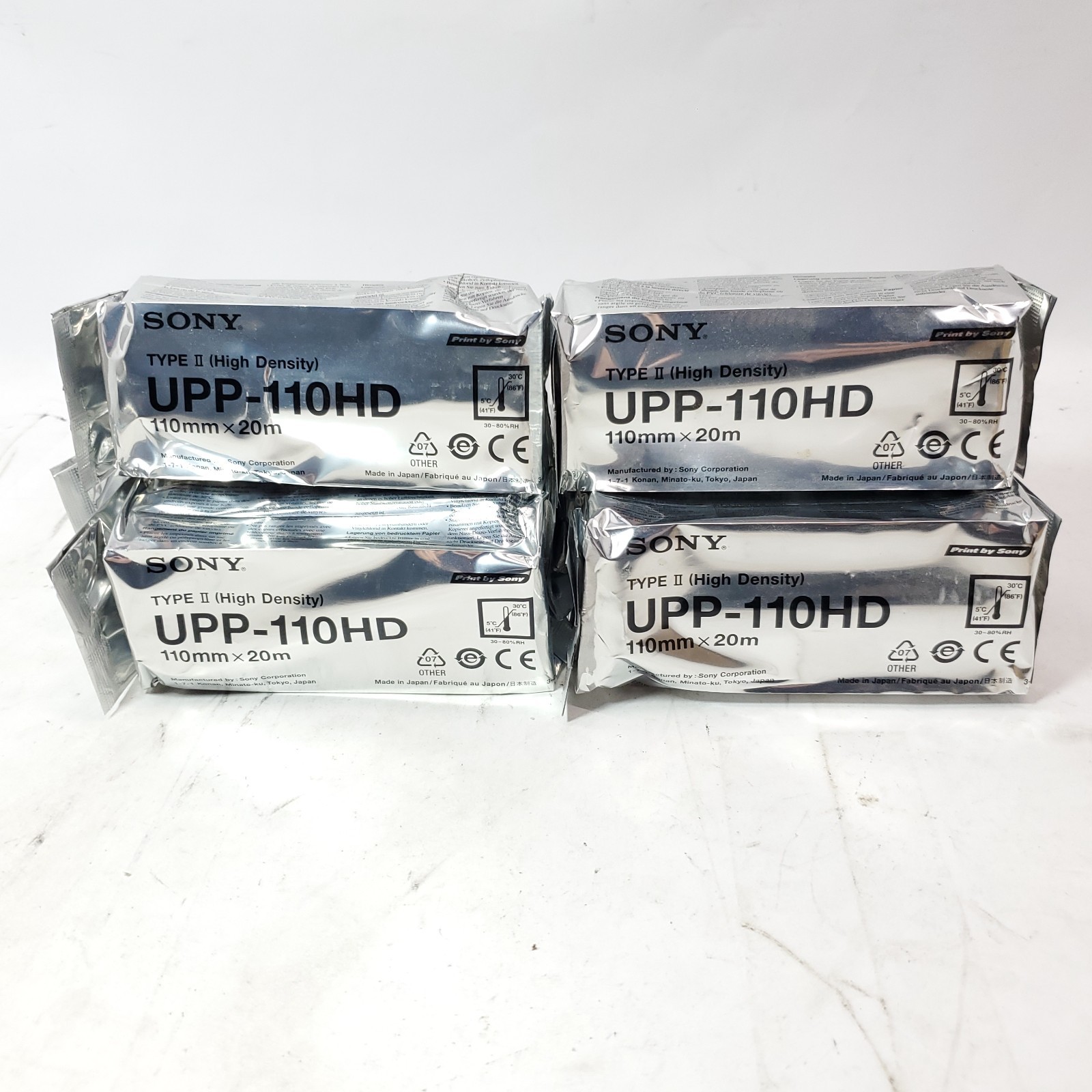 Lot of 6 Sony UPP-110HD Type II High Density 110mm x 20m Thermal Roll Open Box