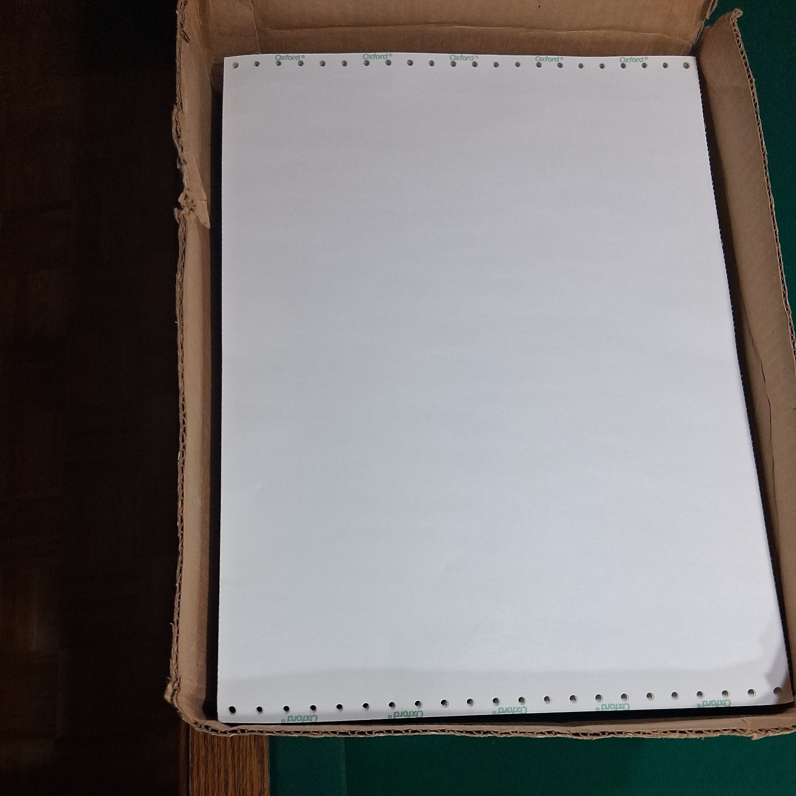 500 Sheets OXFORD Continuous Tractor Feed Printer Paper 14 7/8″ X 11″ – WHITE