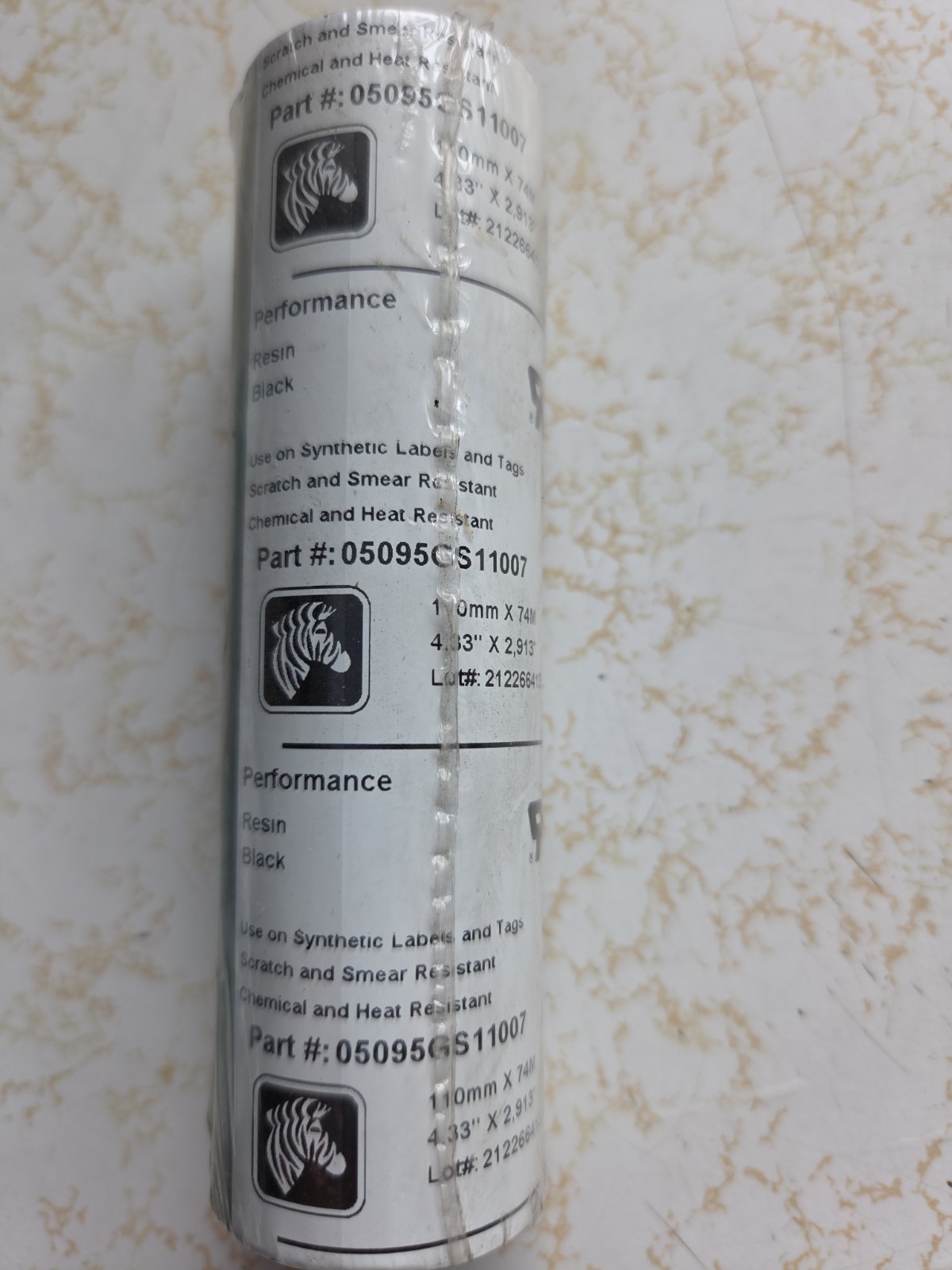 Zebra Resin Ribbons 4.33″ x 2913″ Black 05095GS11007 Genuine OEM – 8 ROLLS
