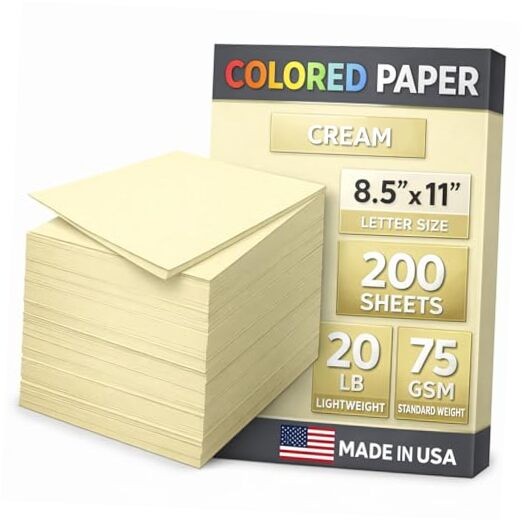 Woodlake Cream Colored Paper 8.5×11 – 20 lb 75 GSM Multi Cream – Multi Cream