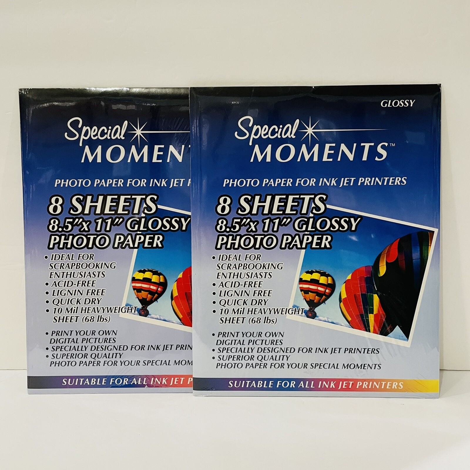 Gloss Ink Jet Photo Paper Lot of 2 sized 8.5×11 set glossy New Sealed