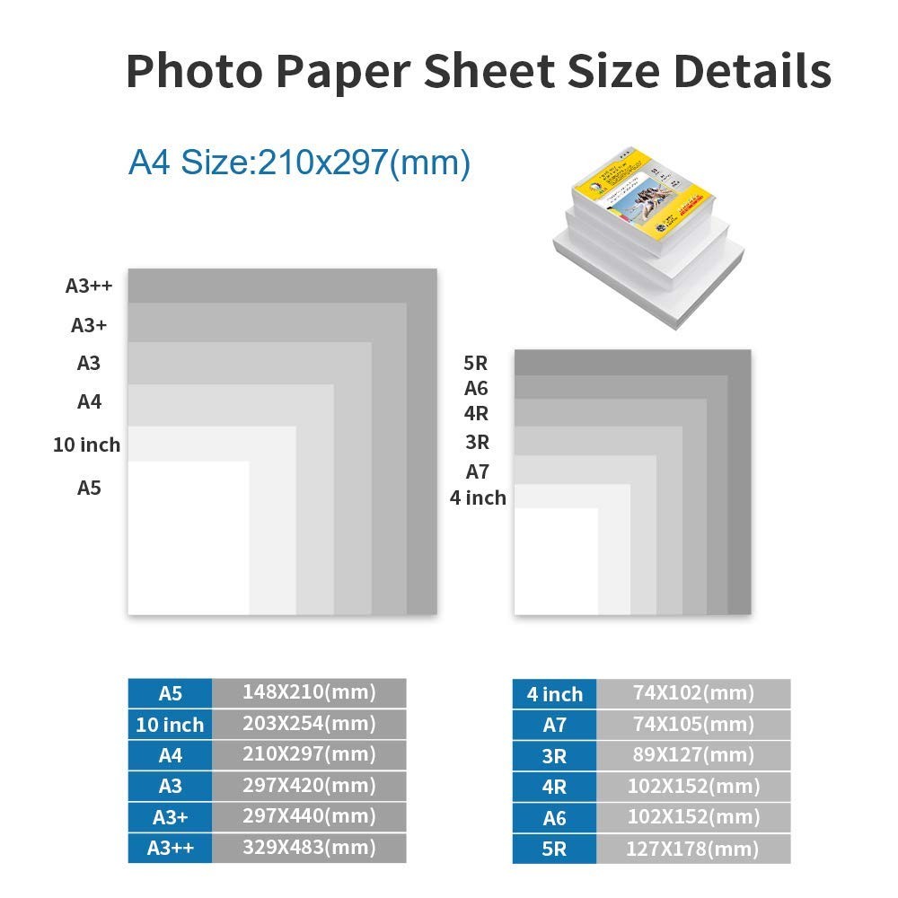 260gsm 50 Sheets A4 Size Single Sided Glossy Inkjet Photo Paper Inkst…