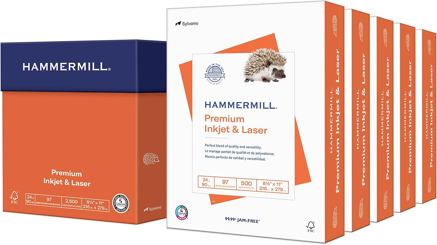 Printer Paper, Premium Inkjet & Laser Paper 24 Lb, 8.5 X 11 – 5 Ream (2,500 Shee