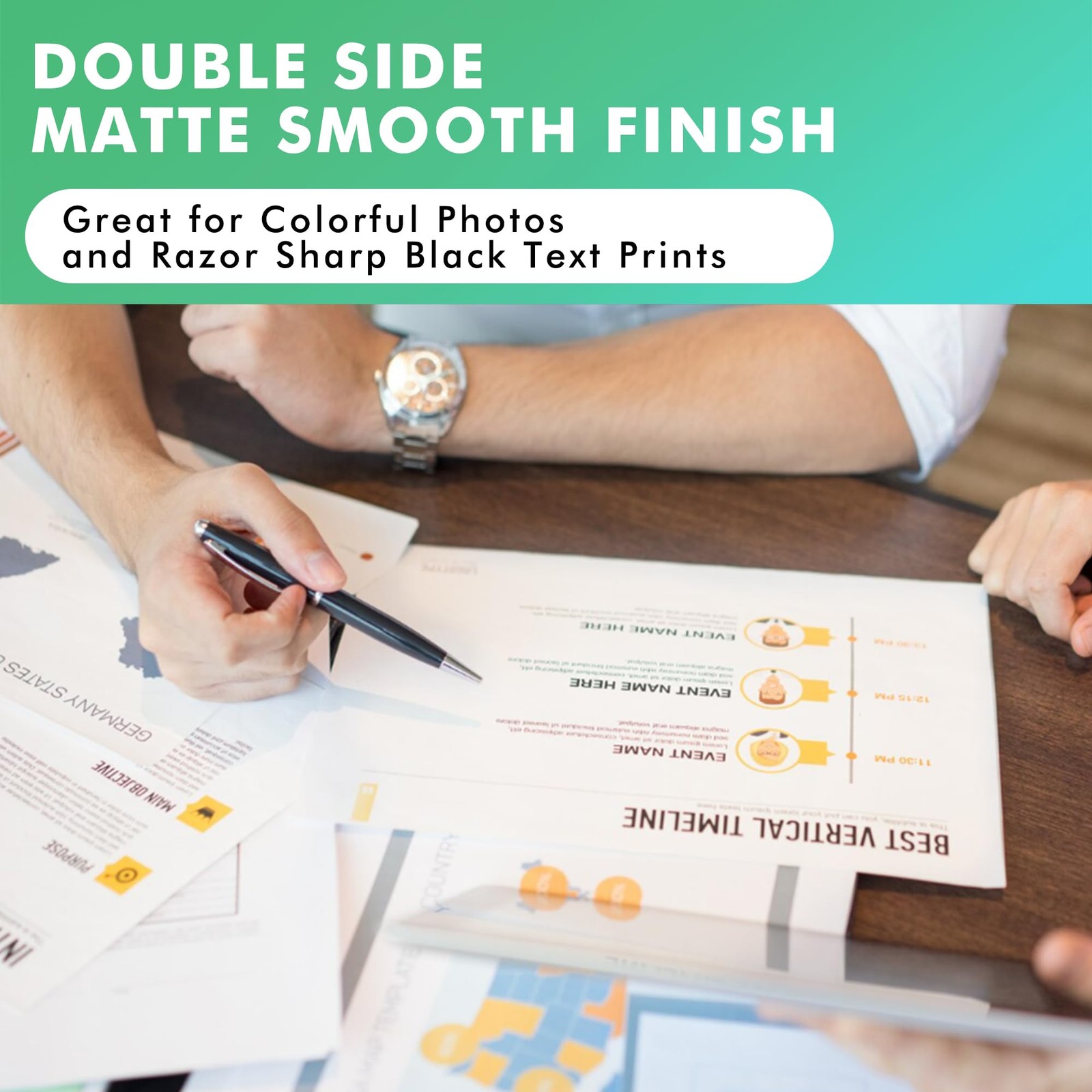 110 Sheets 12×12 Inch Koala Thin Presentation Paper Double Sided Matte 32lb
