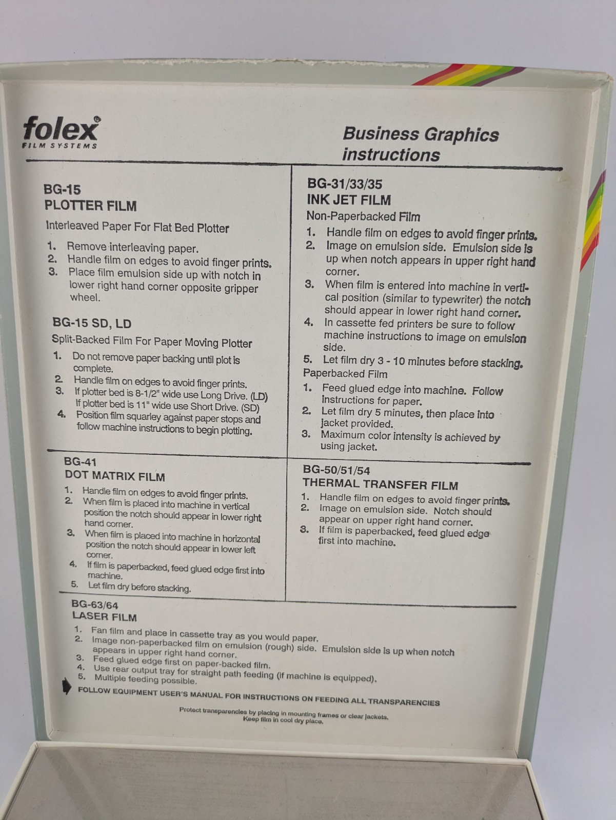 Plotter Film BG-15 – Bussiness Graphics Film – Folex Film Systems