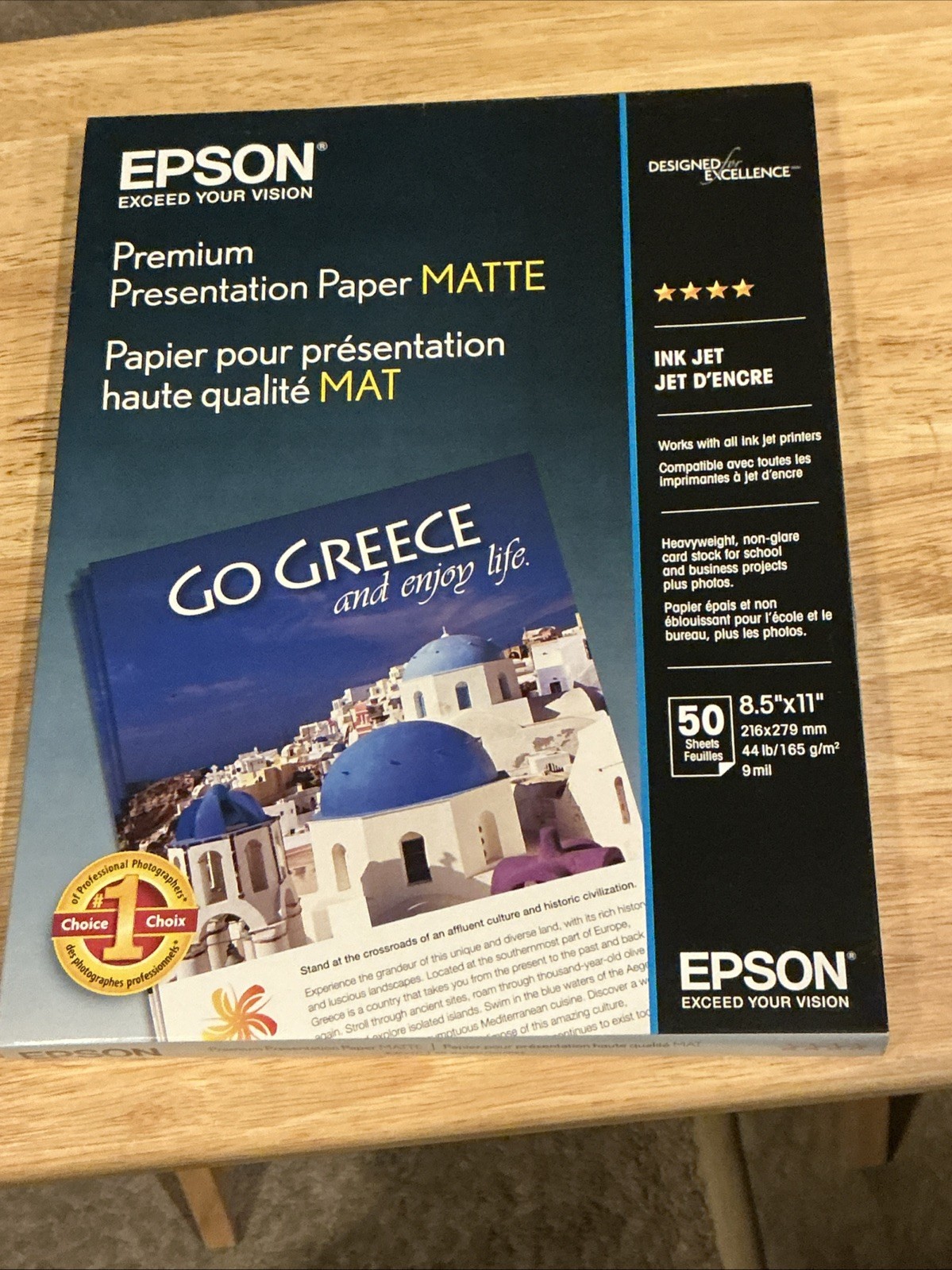 Epson Premium Presentation Paper Matte Ink Jet 8.5×11” S041257 NEW