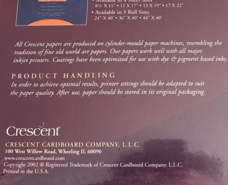 Professional Digital Fine Art Paper Ink Jet 13×19 25 Sheets Sealed Coldpress New