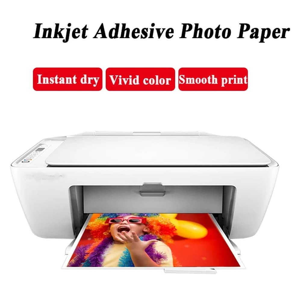 100Sheets Glossy Self Adhesive Photo Paper, 3R Sticker Label Paper Crafts DIY…