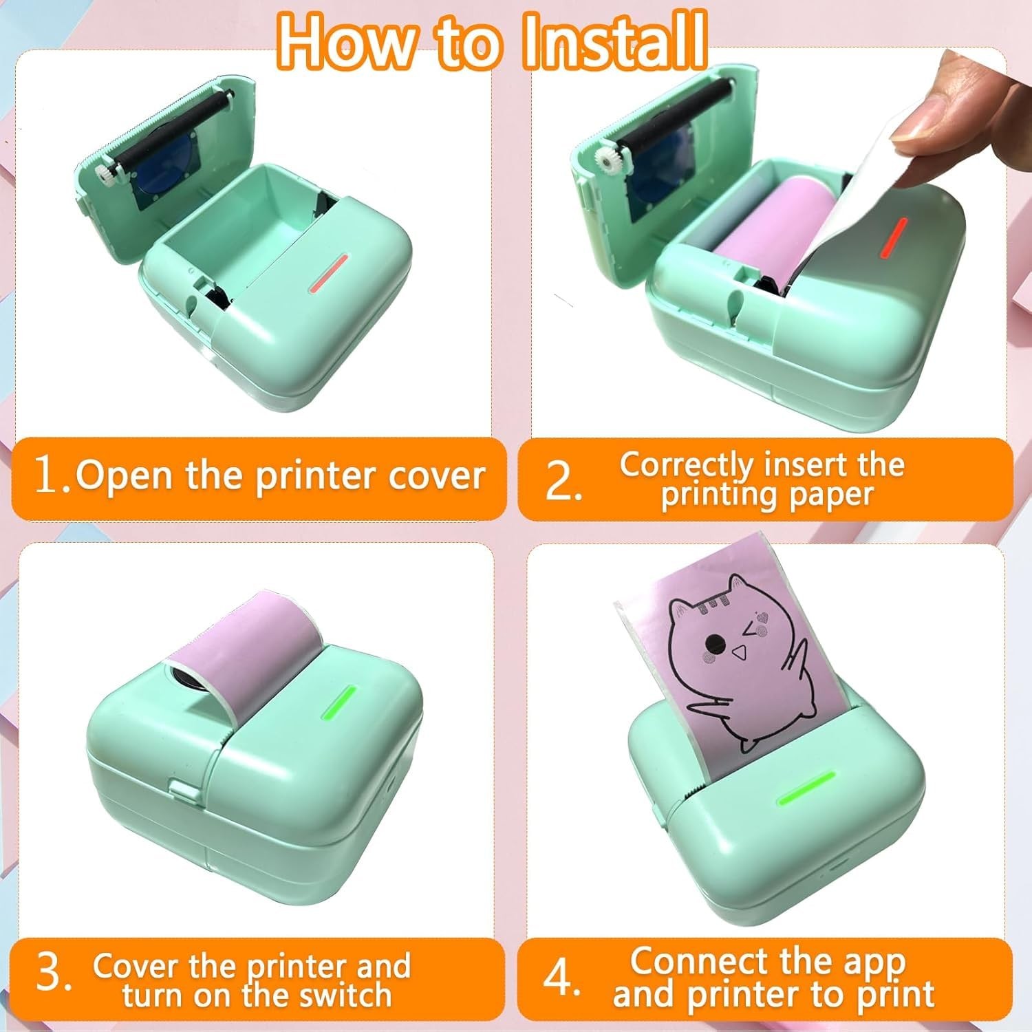 6 Rolls White Thermal Sticker Paper for Phomemo T02/M02/M02S PRO Mini Printer…