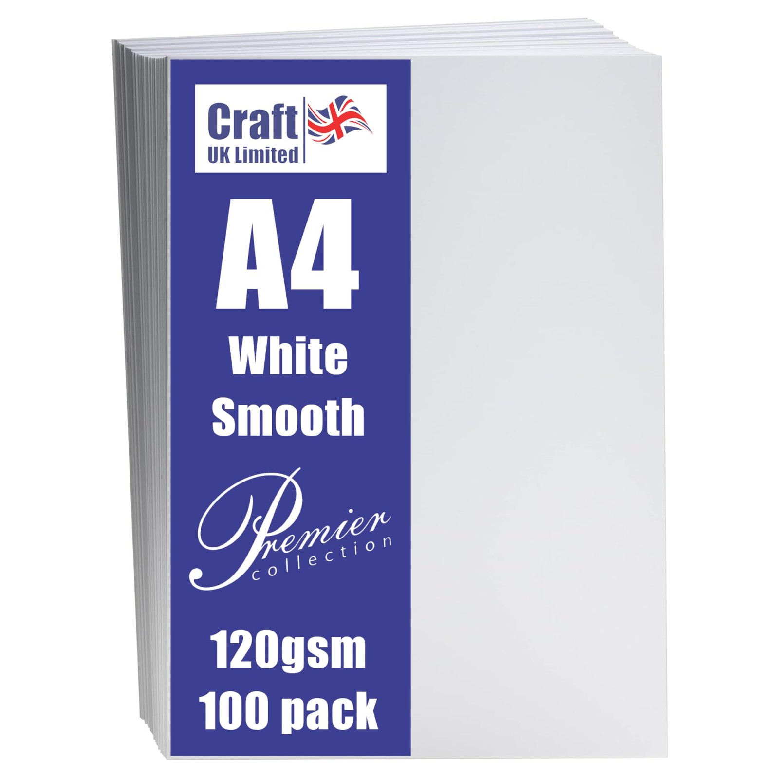 Craft UK W125, White Paper, A4, 120gsm, 100 Sheets.