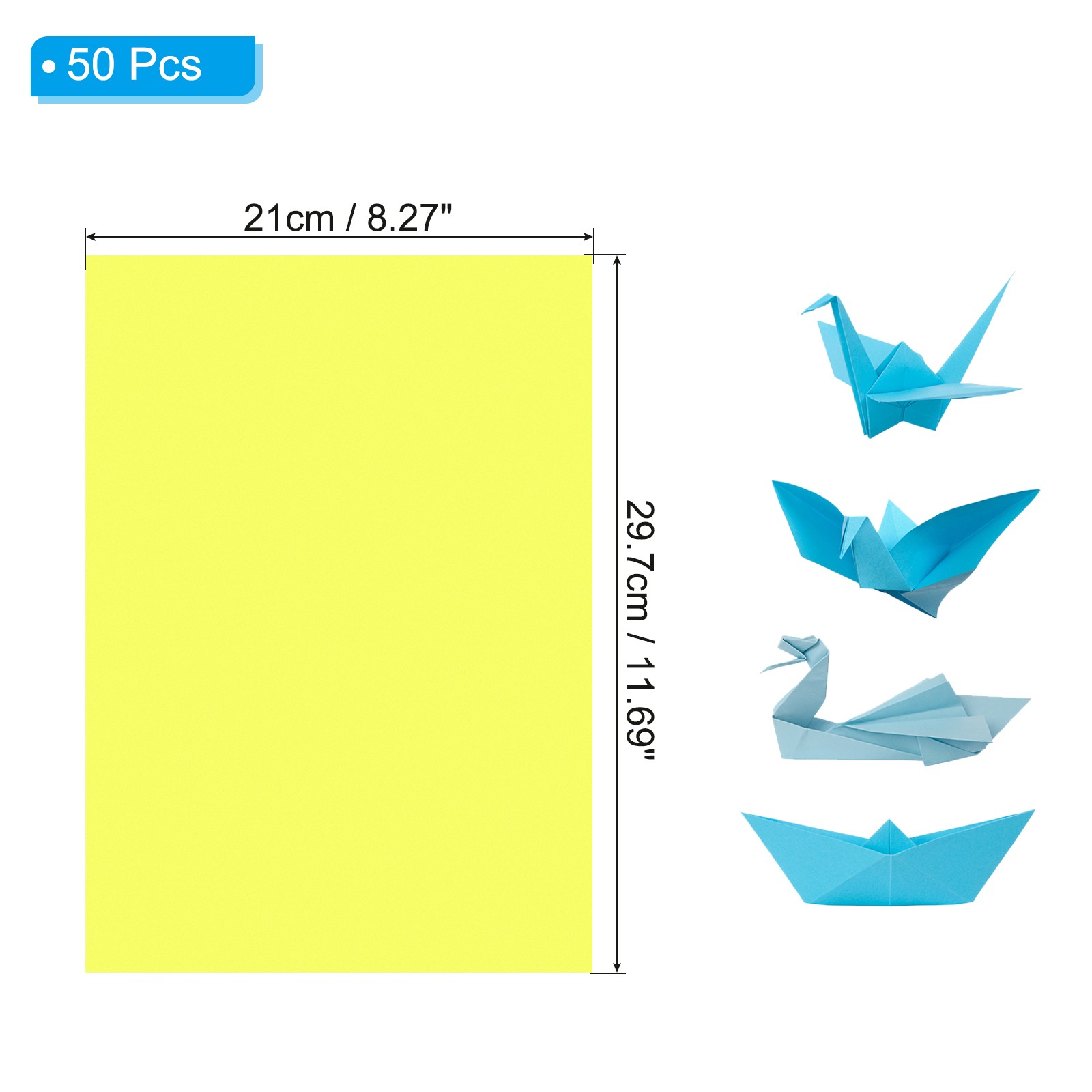 Neon Yellow Coloured Copy Paper, 50 Sheets A4 11.7×8.3″ 70g/m²