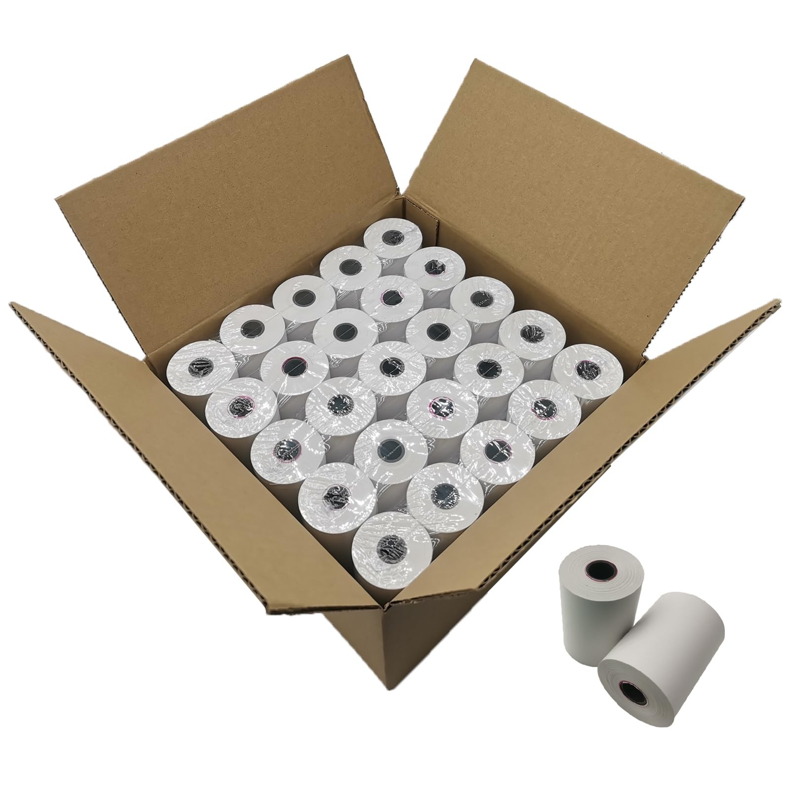 (50 Rolls) 2 1/4 x 85 Thermal Paper Rolls, BPA Free 50 white