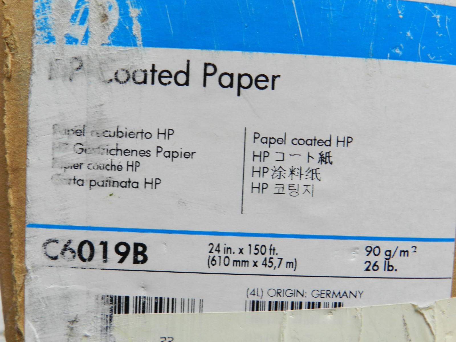 Genuine HP Coated Paper 24″ x 150 ft Large Format Paper