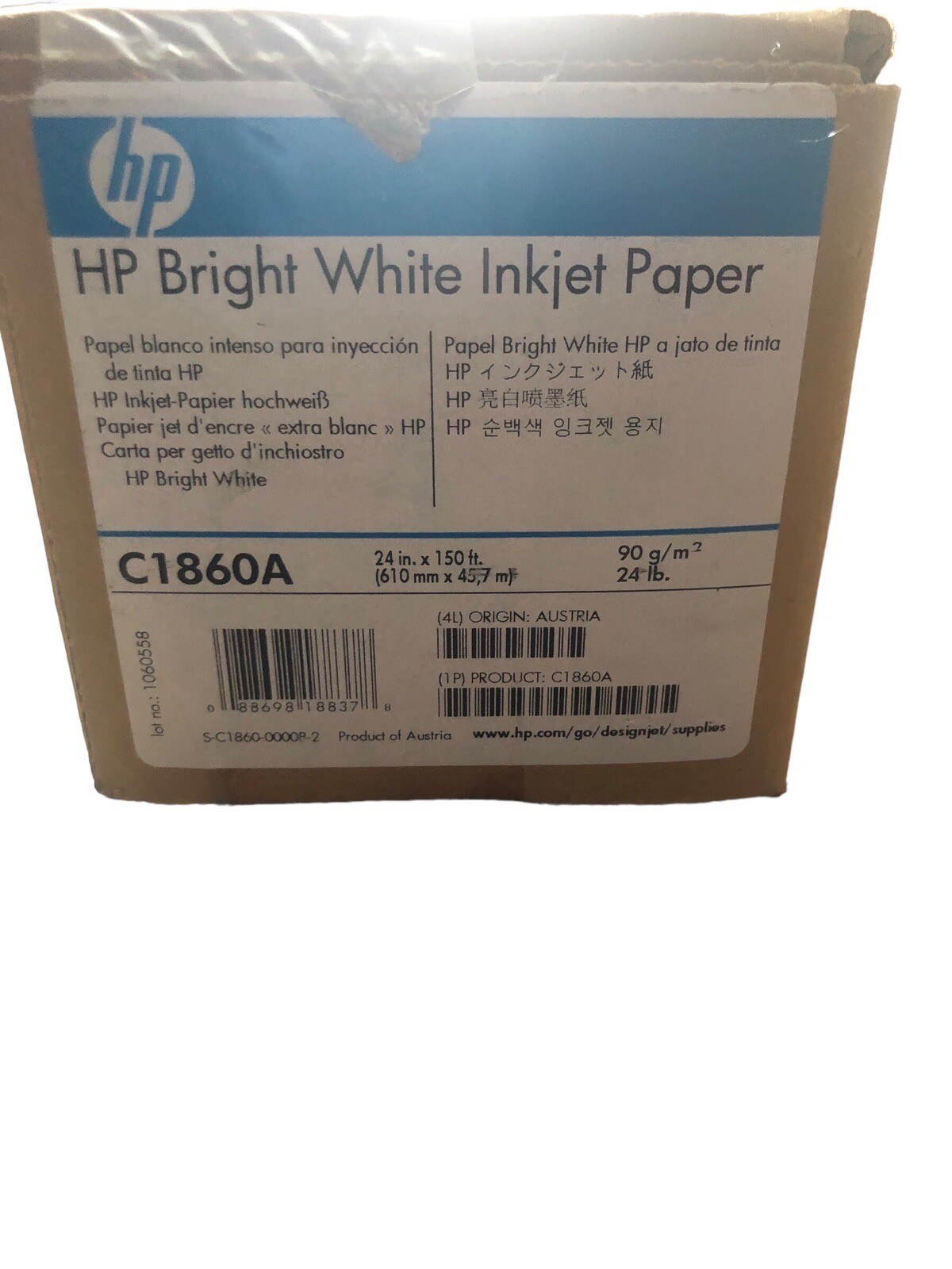 HP C1860A Bright White Inkjet Paper 24″ X 150′