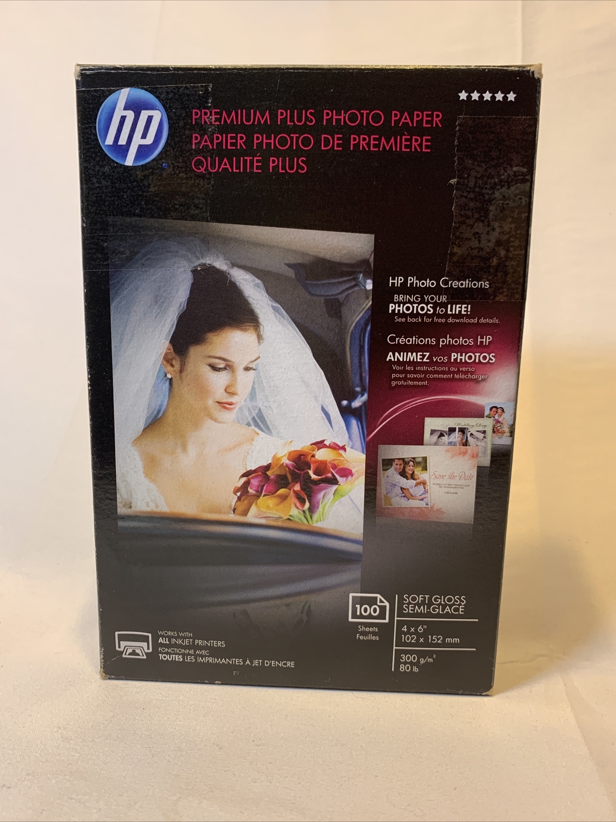 HP Premium Plus Photo Paper 80 lbs. Soft-Gloss 4 x 6 60 Sheets/Pack CR666A