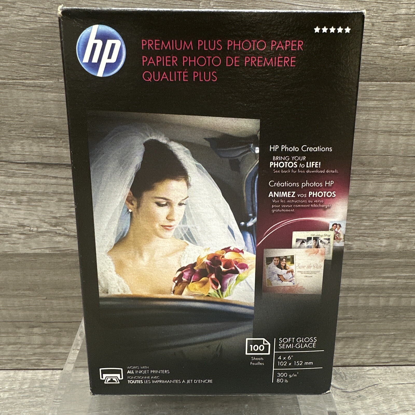 HP PREMIUM PLUS PHOTO PAPER 4X6″ Semi-GLOSS pack of 100 sheets NEW