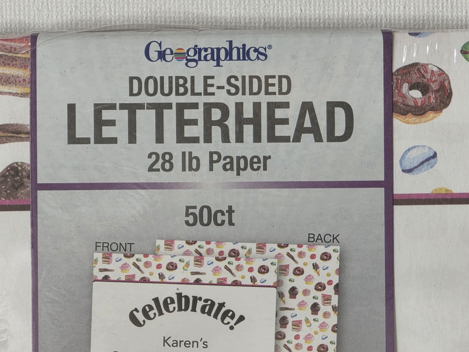 Computer Printer Paper Cupcakes Donuts White DIY New 50ct Letterhead