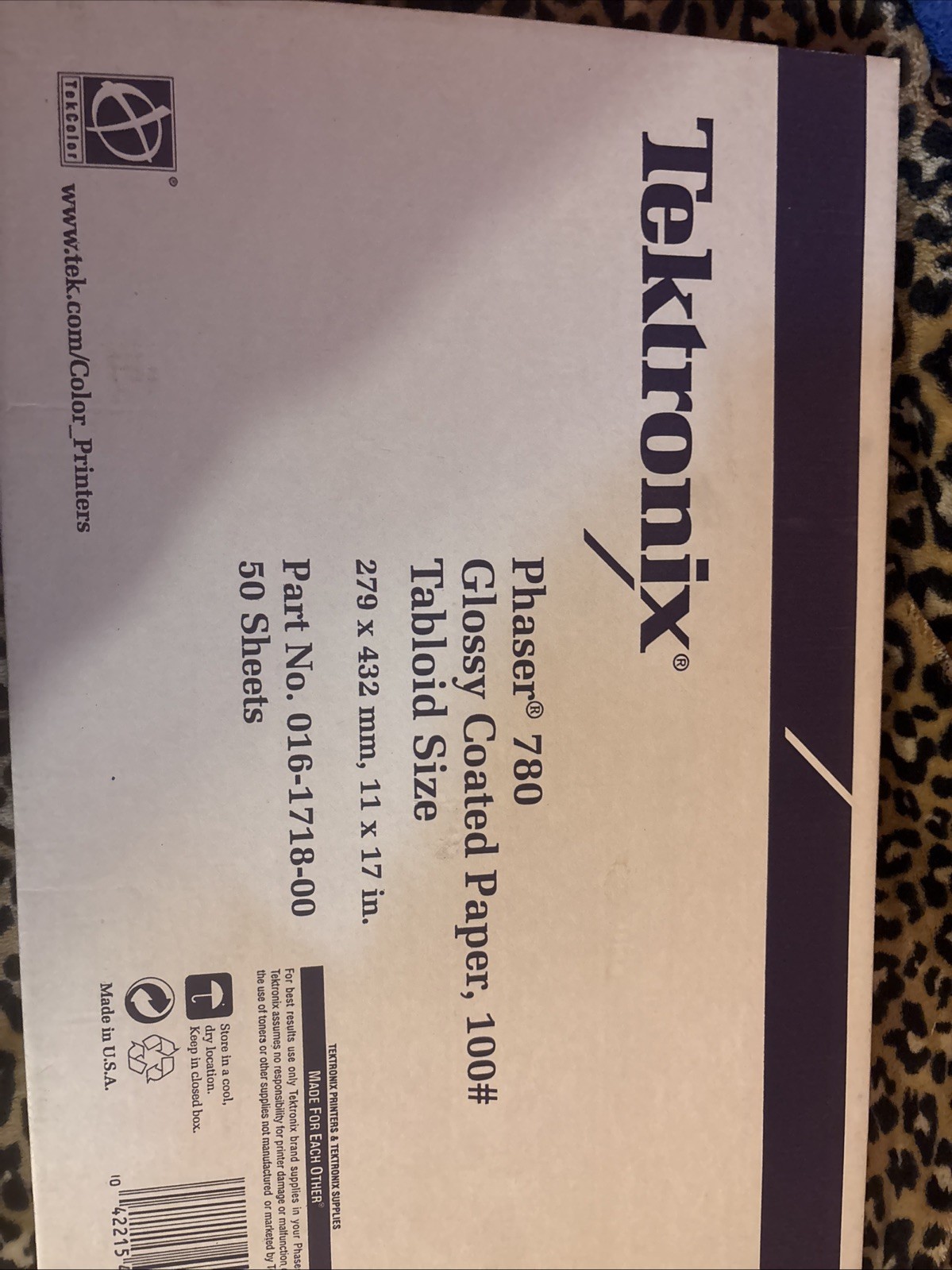 Tektronix Phaser 780 Glossy Coated Paper #number 016-1718-00 Tabloid Size