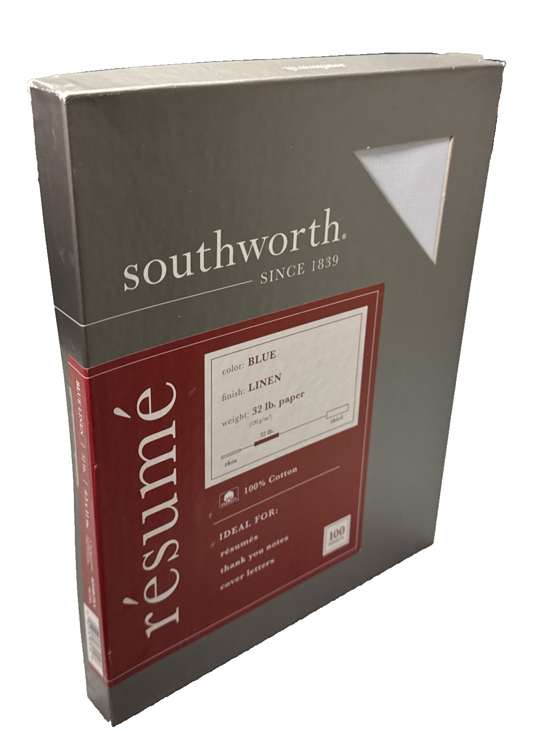 Southworth Parchment Paper 32 lb Blue 100 Bright 8.5 x 11 400 sheets