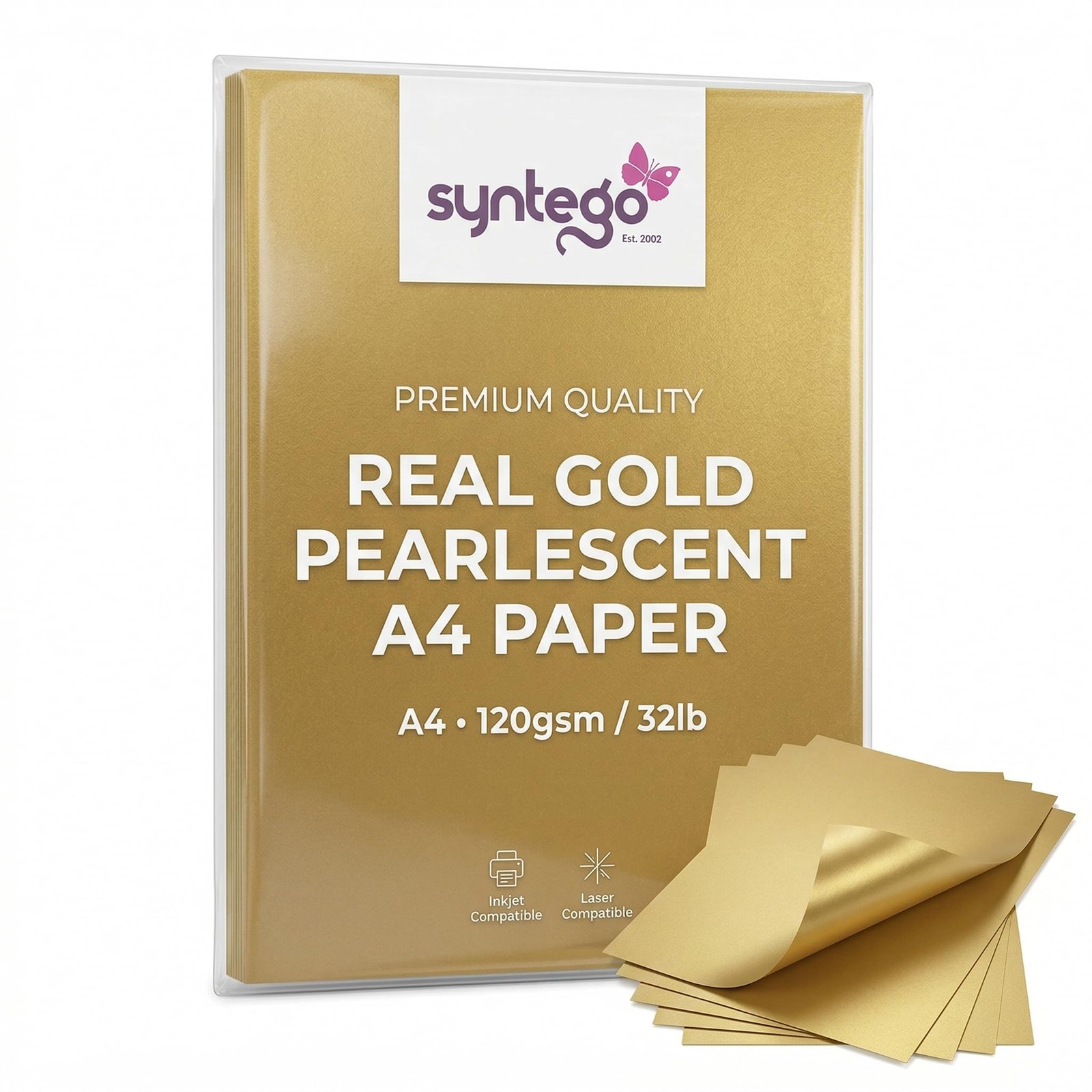 Metallic Gold Paper A4 120gsm Double-Sided, 20 Sheets, Origami
