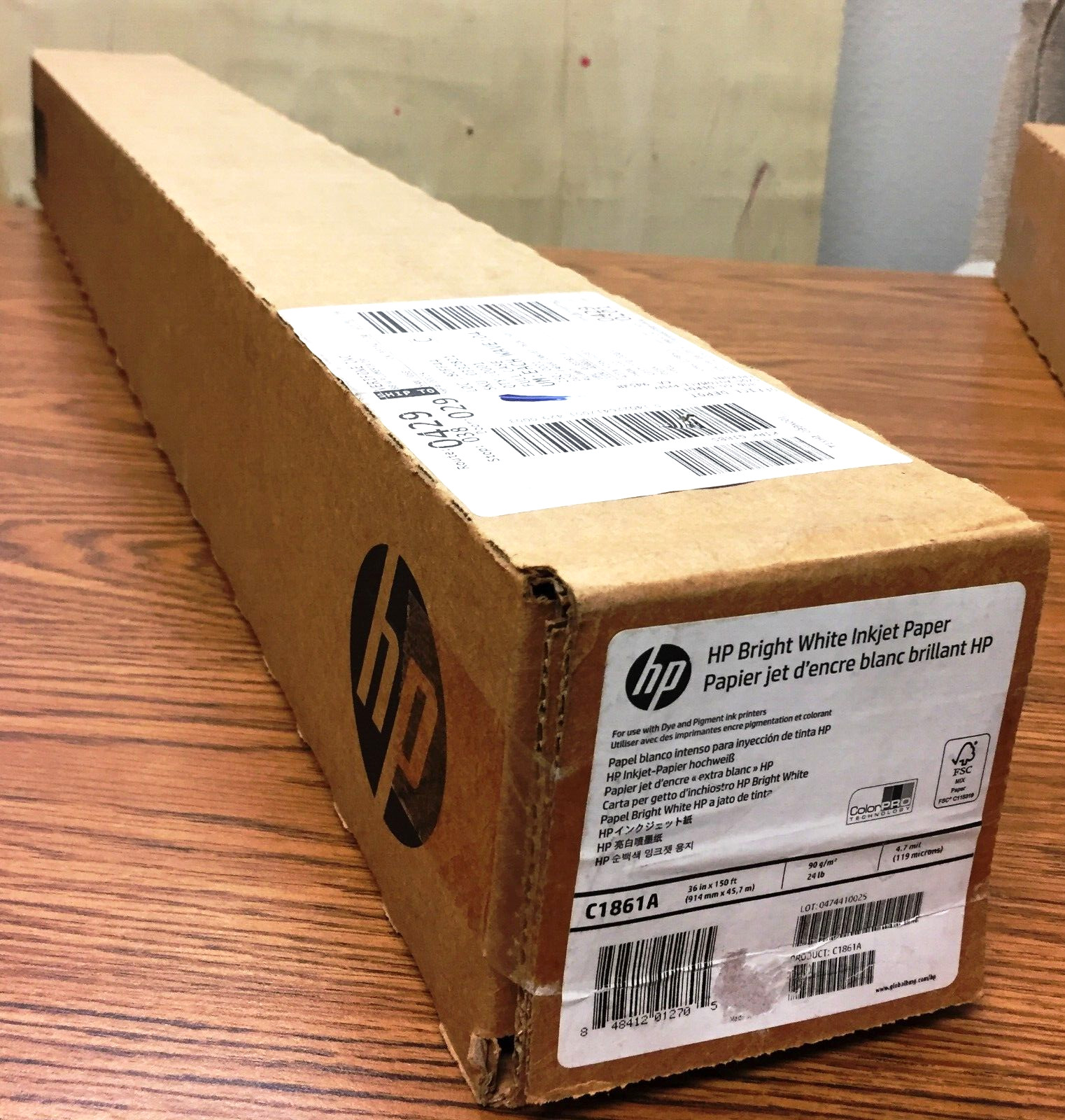 HP C1681A Bright White Inkjet Paper 36 x 150′ Roll (914mm x 45.7 Meters)