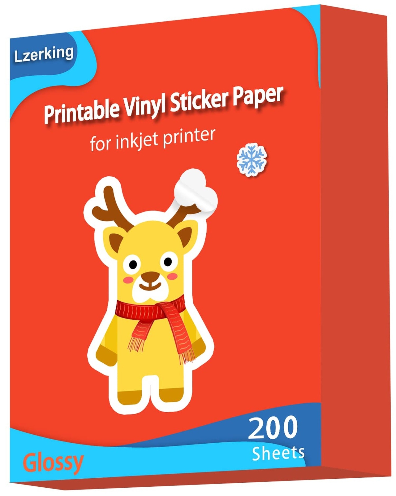 Glossy Printable Vinyl 200 Sheets for Inkjet Printer Sticker Paper 8.5″x11″ A…